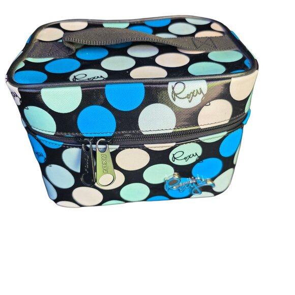ROXY Handbags - Vintage Roxy Hearts Make Up Case blue pokadots